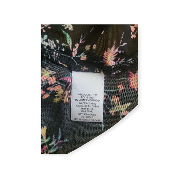 AFRM Black Semi-Sheer Floral Mesh Top Medium - Picture 8 of 10